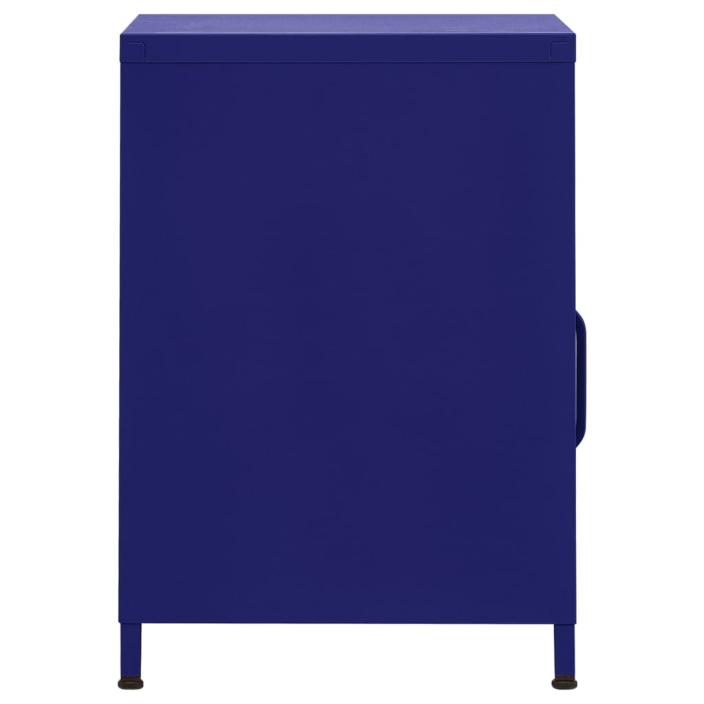 Navy Blue Steel Nightstands Set of 2, 35x35x51 cm
