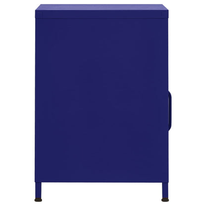 Navy Blue Steel Nightstands Set of 2, 35x35x51 cm