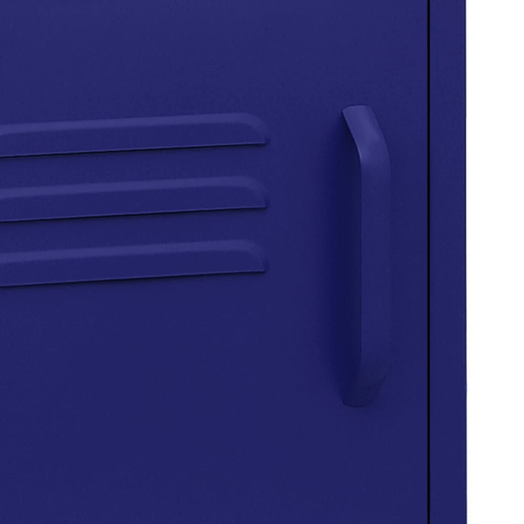 Navy Blue Steel Nightstands Set of 2, 35x35x51 cm