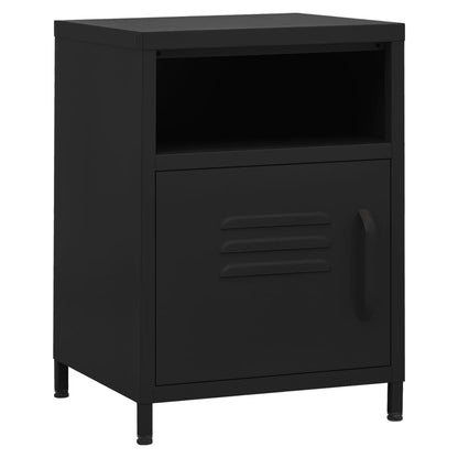Set of 2 Black Steel Nightstands - 35x35x51 cm Durable Design