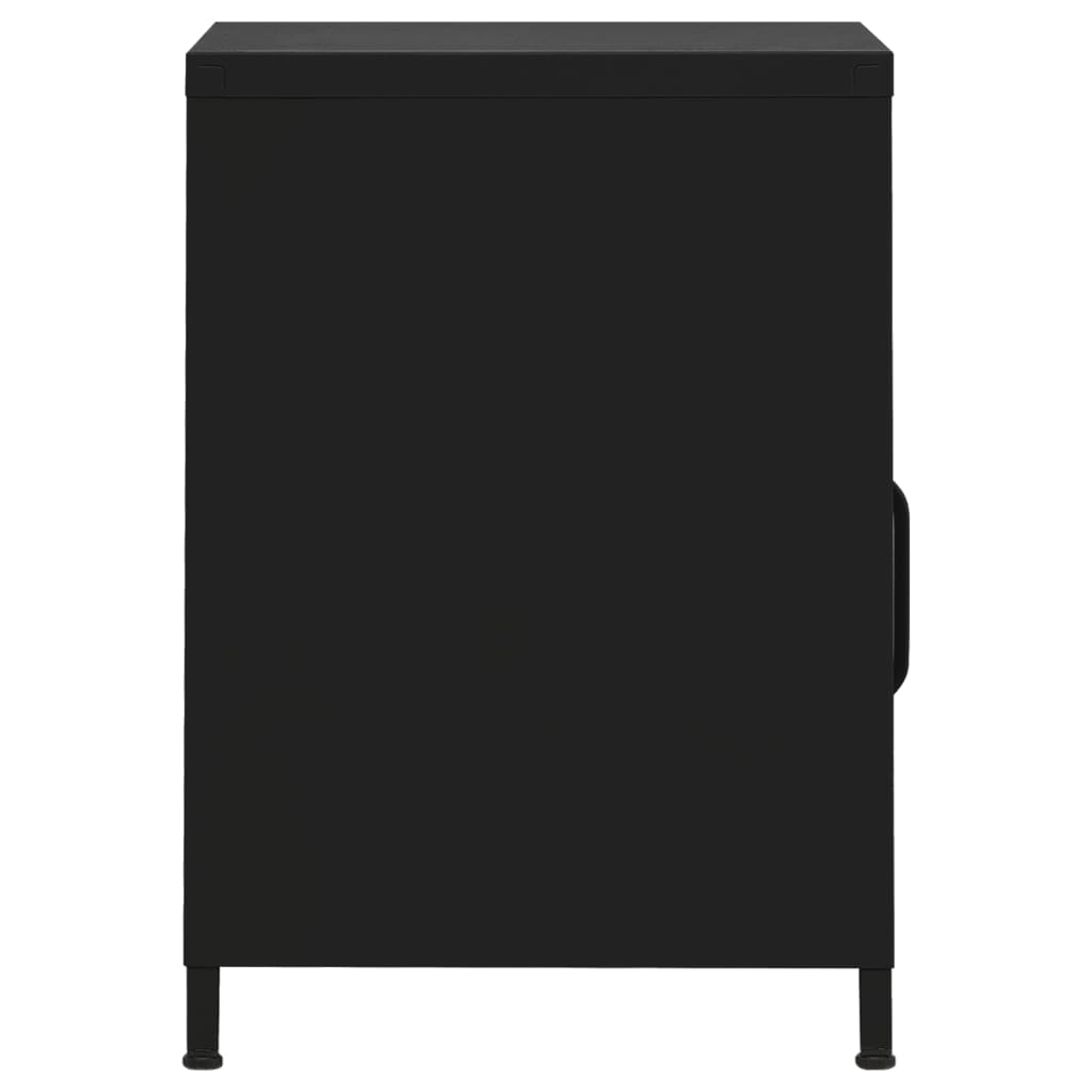 Set of 2 Black Steel Nightstands - 35x35x51 cm Durable Design