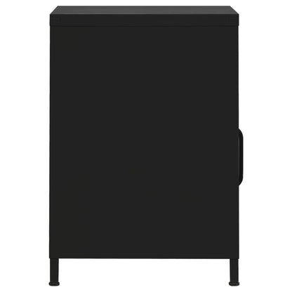 Set of 2 Black Steel Nightstands - 35x35x51 cm Durable Design