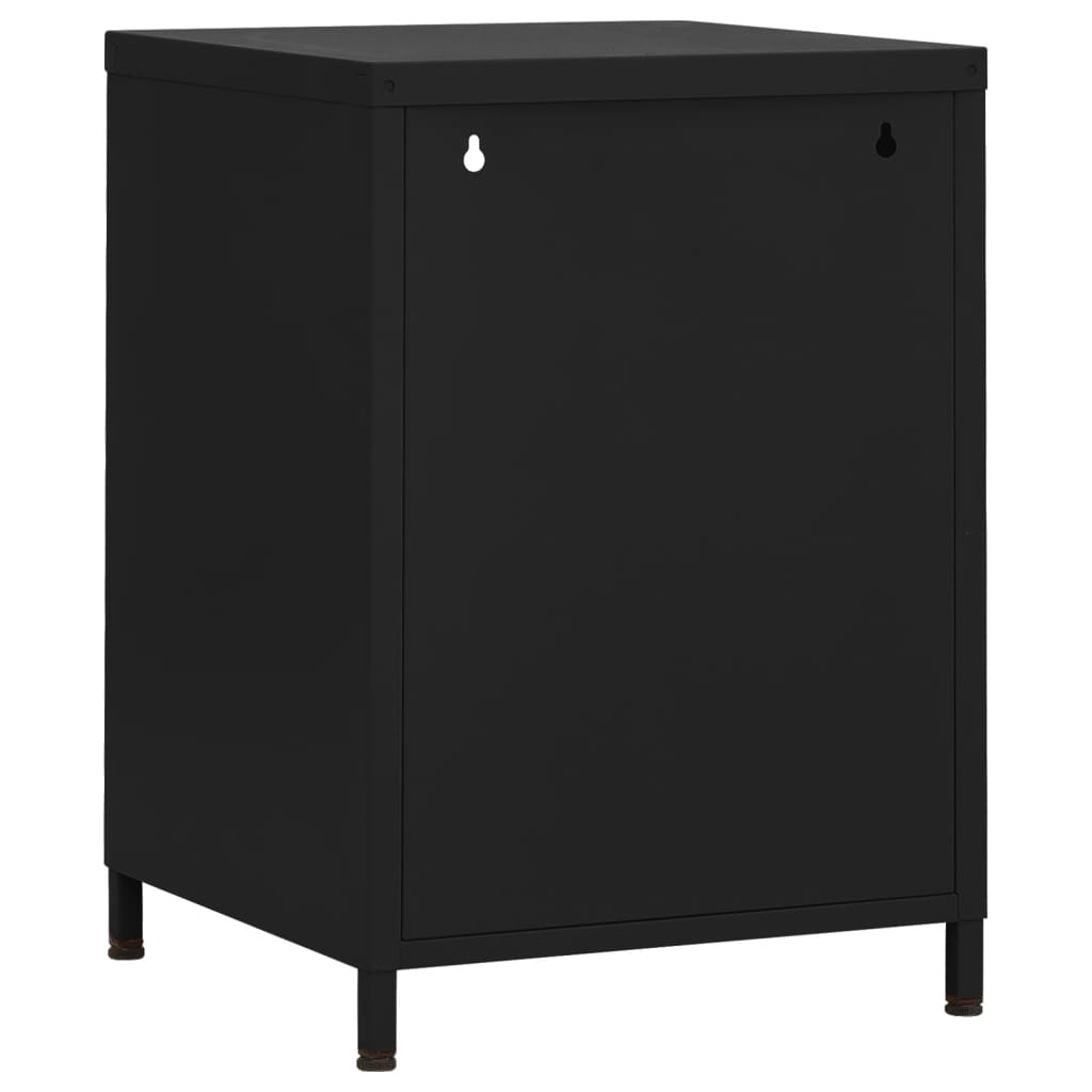 Set of 2 Black Steel Nightstands - 35x35x51 cm Durable Design