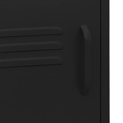 Set of 2 Black Steel Nightstands - 35x35x51 cm Durable Design