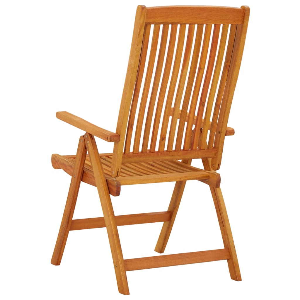 Solid Eucalyptus Folding Garden Chairs - Set of 2, Natural Finish