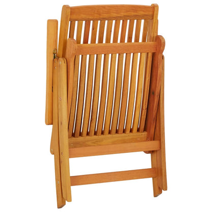 Solid Eucalyptus Folding Garden Chairs - Set of 2, Natural Finish
