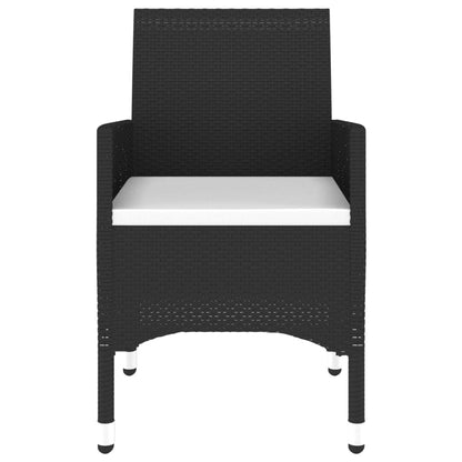 3 Piece Garden Bistro Set Poly Rattan and Solid Wood Black