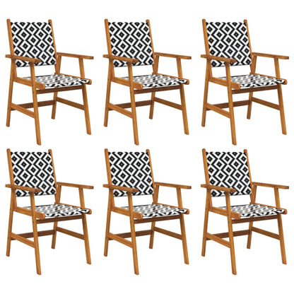 6-Piece Solid Acacia Wood Garden Chairs Set