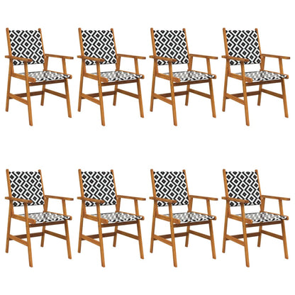 8-Piece Solid Acacia Wood Garden Chairs - Durable & Stylish