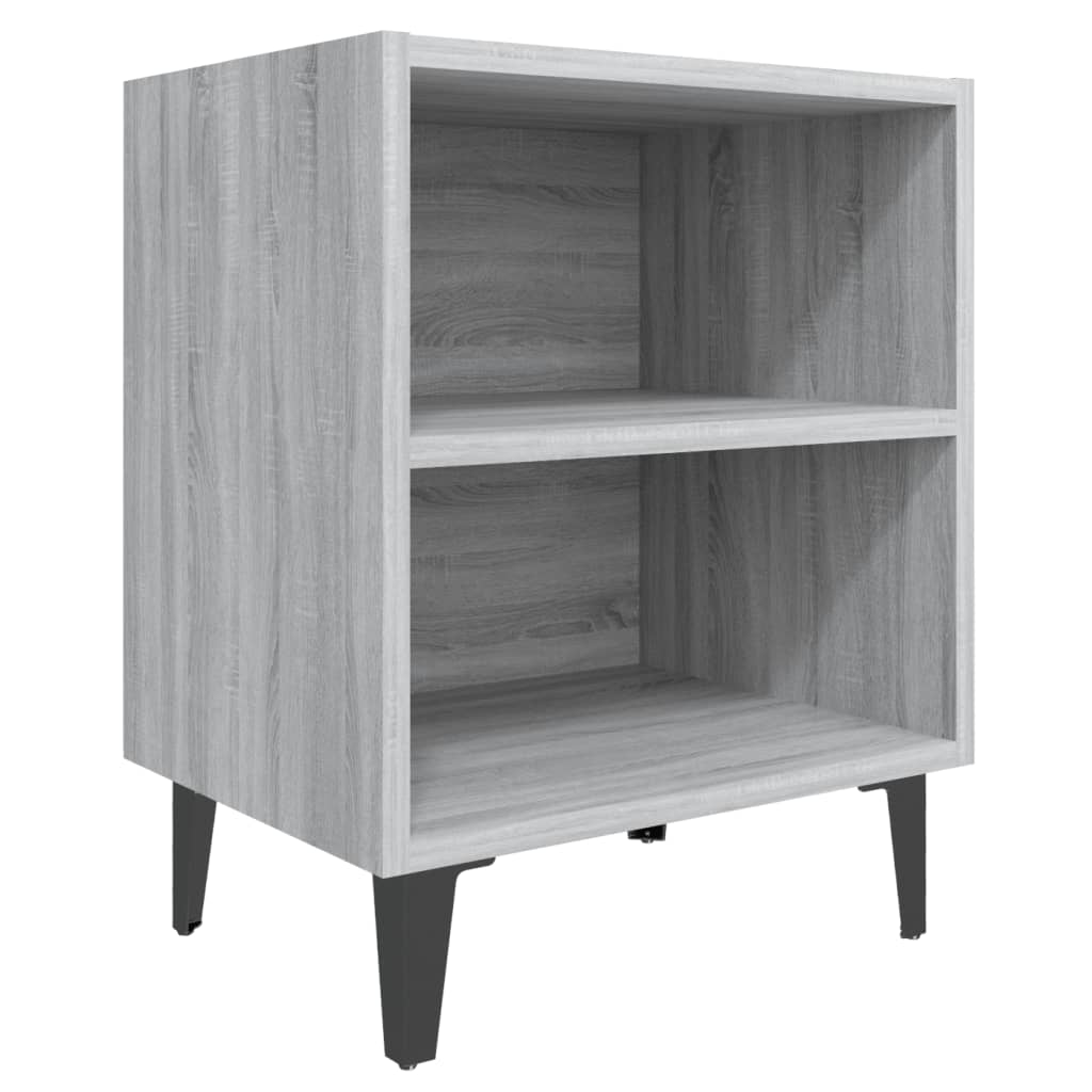 Grey Sonoma Bed Cabinet with Metal Legs - 40x30x50 cm
