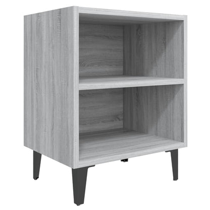 Grey Sonoma Bed Cabinet with Metal Legs - 40x30x50 cm
