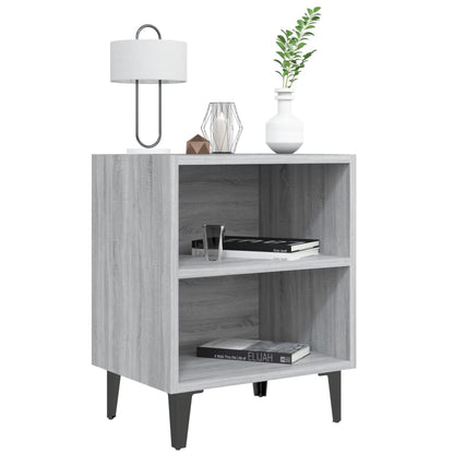 Grey Sonoma Bed Cabinet with Metal Legs - 40x30x50 cm