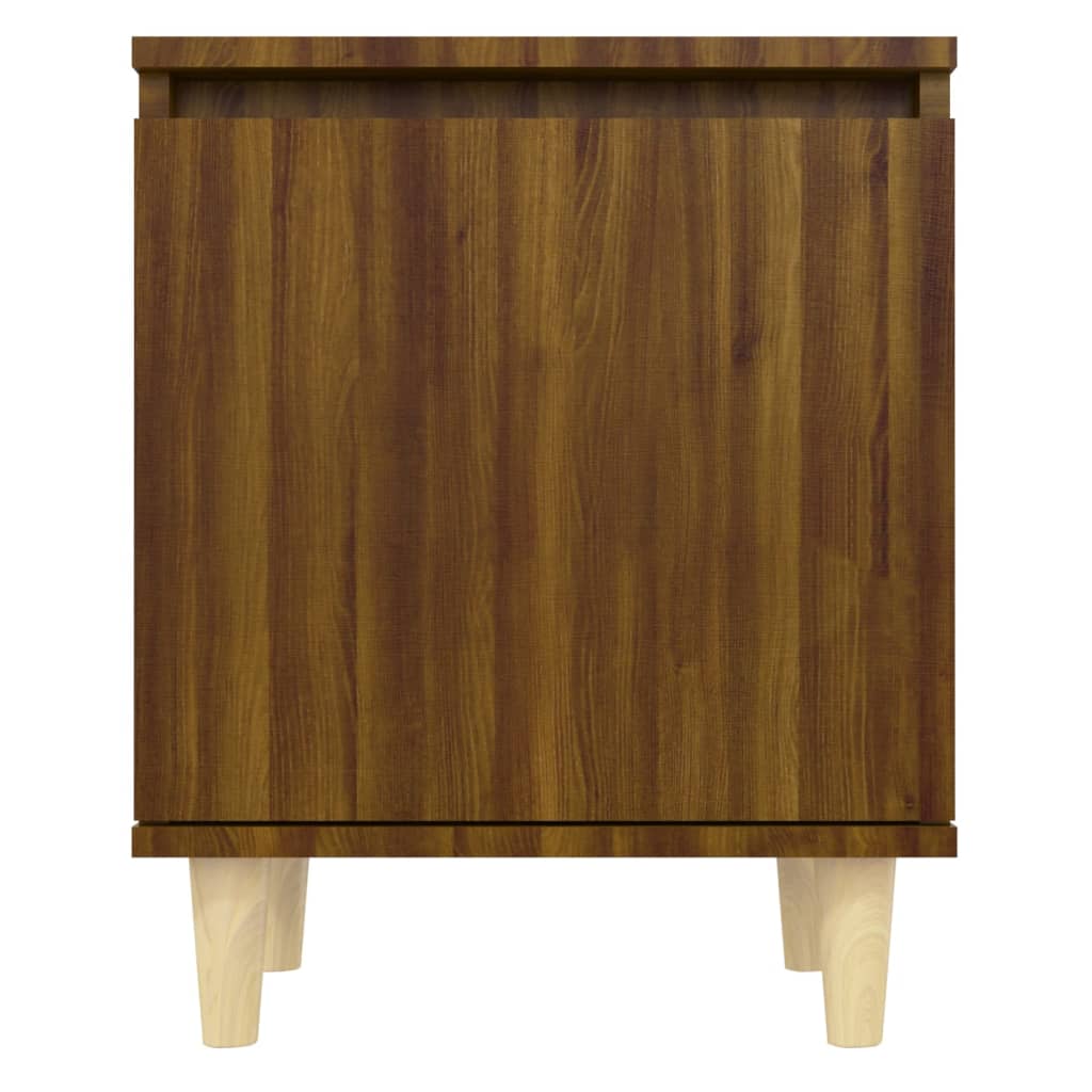 Bed Cabinet with Solid Wood Legs - Brown Oak, 40x30x50 cm