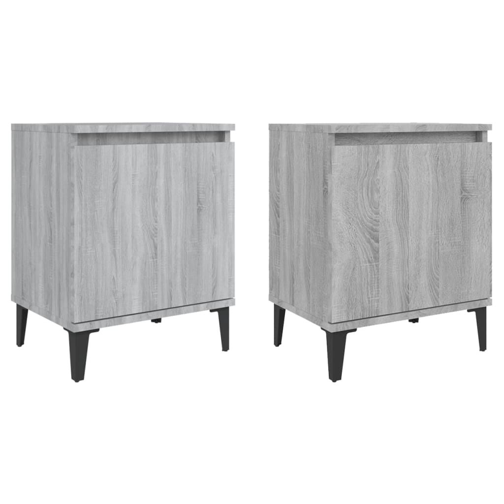 Grey Sonoma Bed Cabinet 40x30x50 cm with Metal Legs