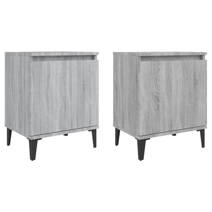 Grey Sonoma Bed Cabinet 40x30x50 cm with Metal Legs