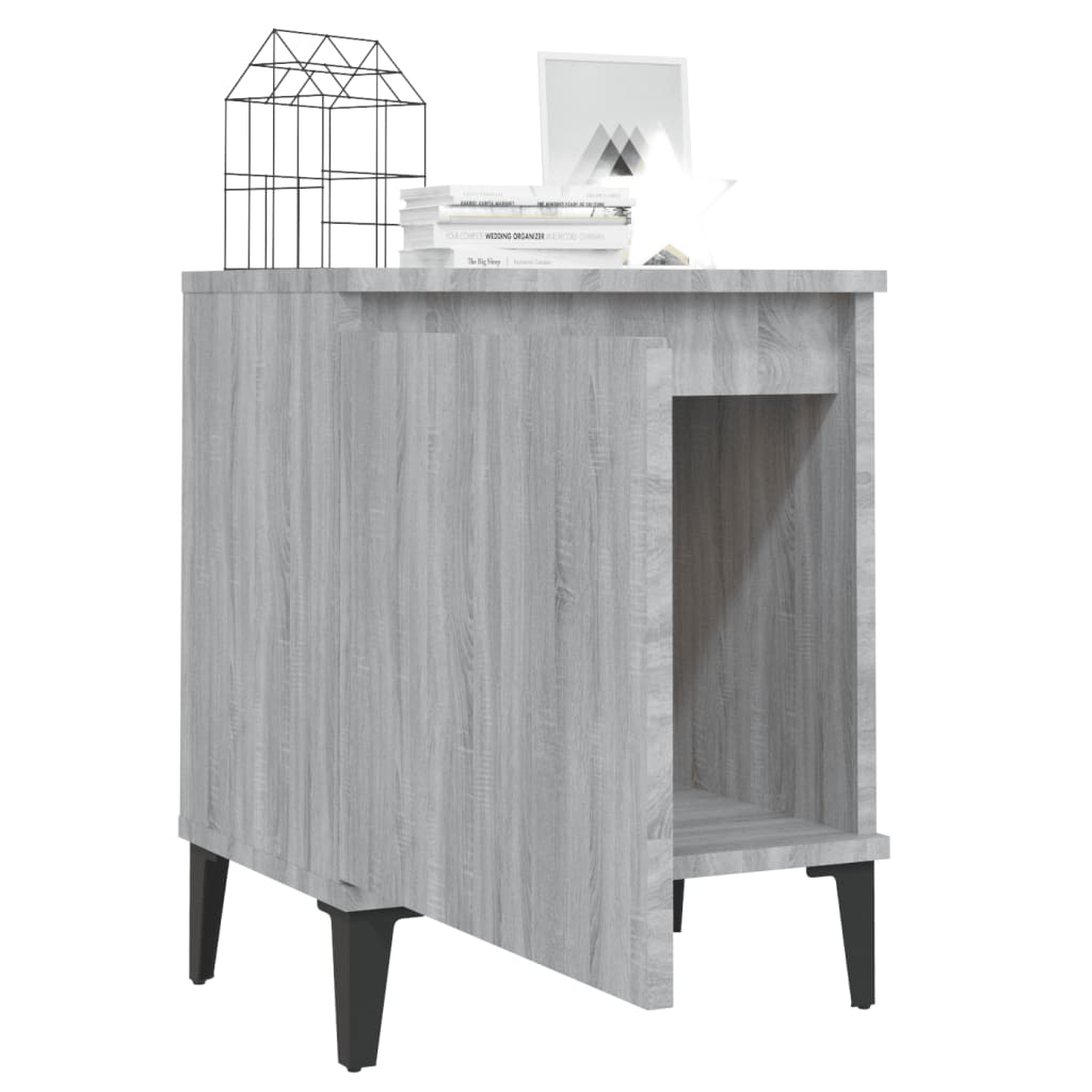 Grey Sonoma Bed Cabinet 40x30x50 cm with Metal Legs
