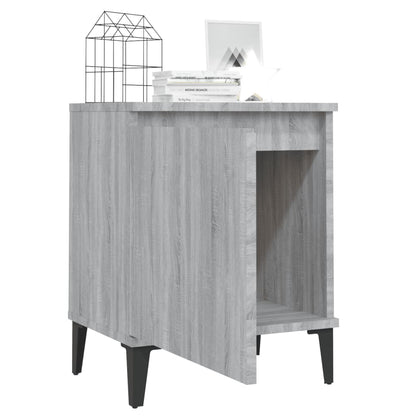 Grey Sonoma Bed Cabinet 40x30x50 cm with Metal Legs