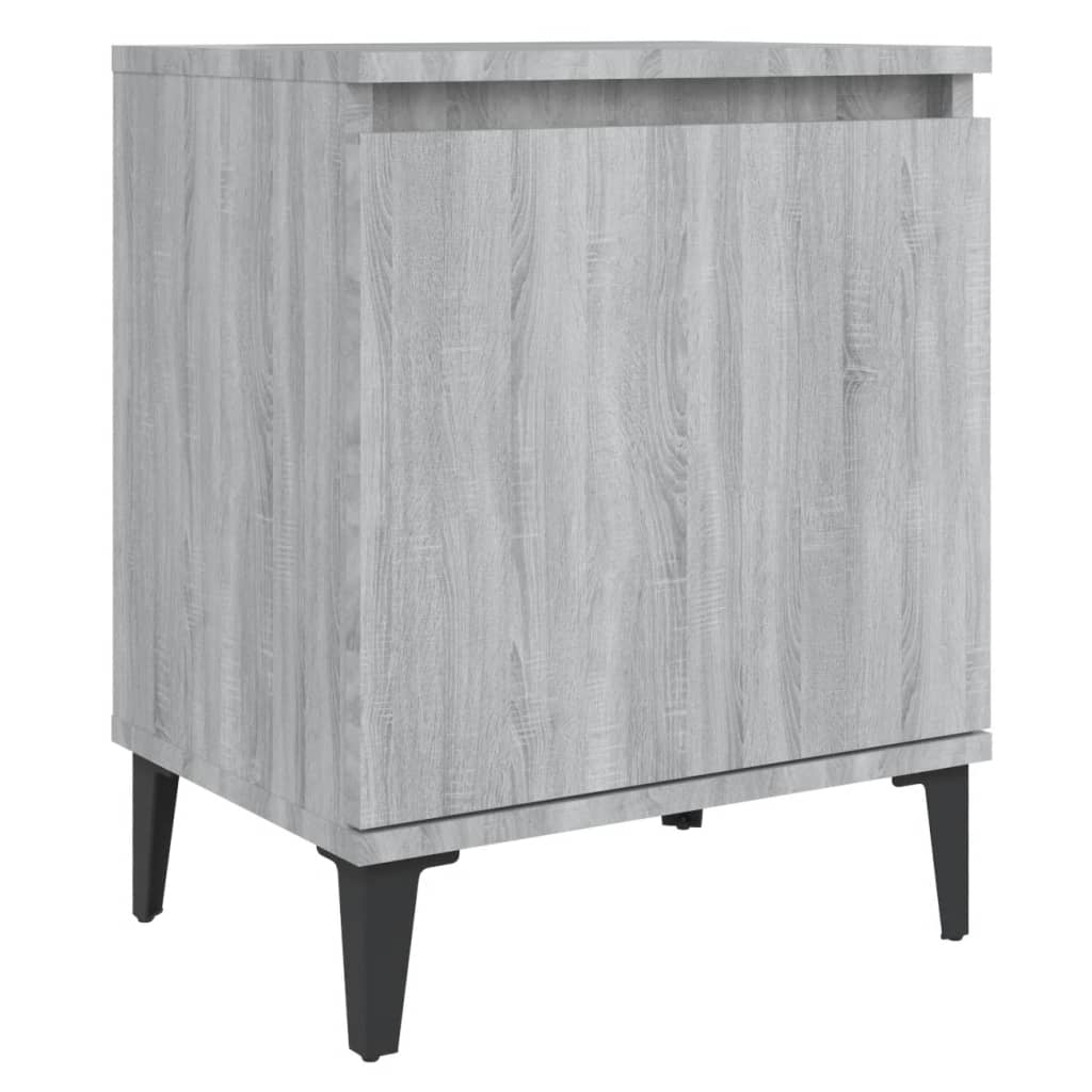 Grey Sonoma Bed Cabinet 40x30x50 cm with Metal Legs