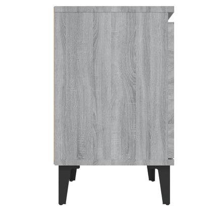 Grey Sonoma Bed Cabinet 40x30x50 cm with Metal Legs