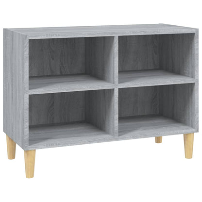 TV Cabinet with Solid Wood Legs Grey Sonoma 69.5x30x50 cm