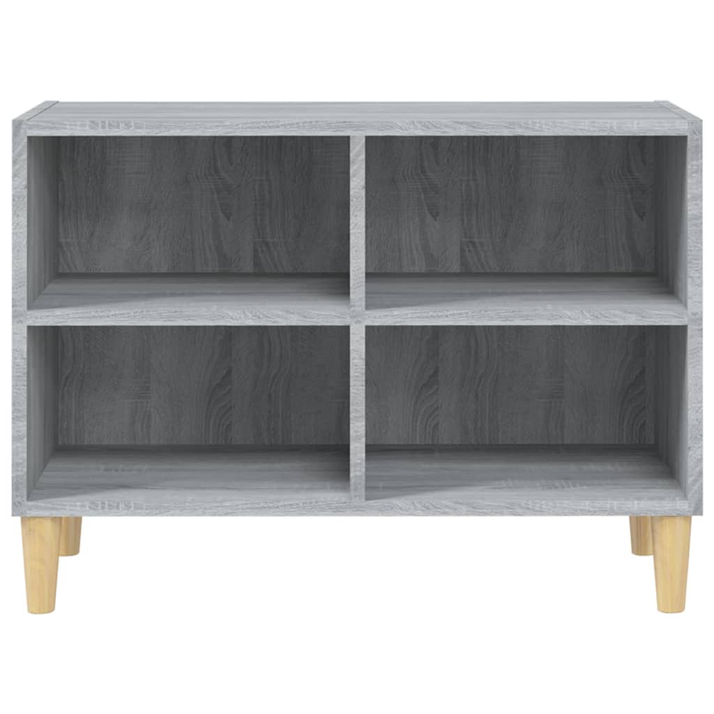 TV Cabinet with Solid Wood Legs Grey Sonoma 69.5x30x50 cm