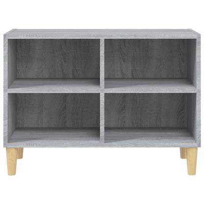 TV Cabinet with Solid Wood Legs Grey Sonoma 69.5x30x50 cm