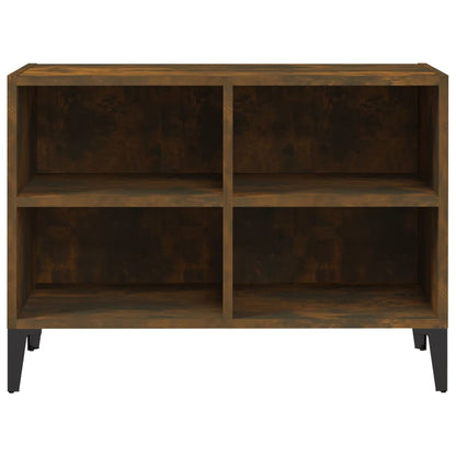 TV Cabinet with Metal Legs Smoked Oak 69.5x30x50 cm