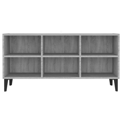 TV Cabinet with Metal Legs Grey Sonoma 103.5x30x50 cm