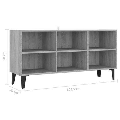 TV Cabinet with Metal Legs Grey Sonoma 103.5x30x50 cm