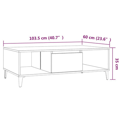Coffee Table Brown Oak 103.5x60x35 cm Engineered Wood