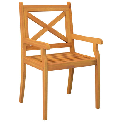 6-Piece Solid Acacia Wood Outdoor Dining Chairs Set