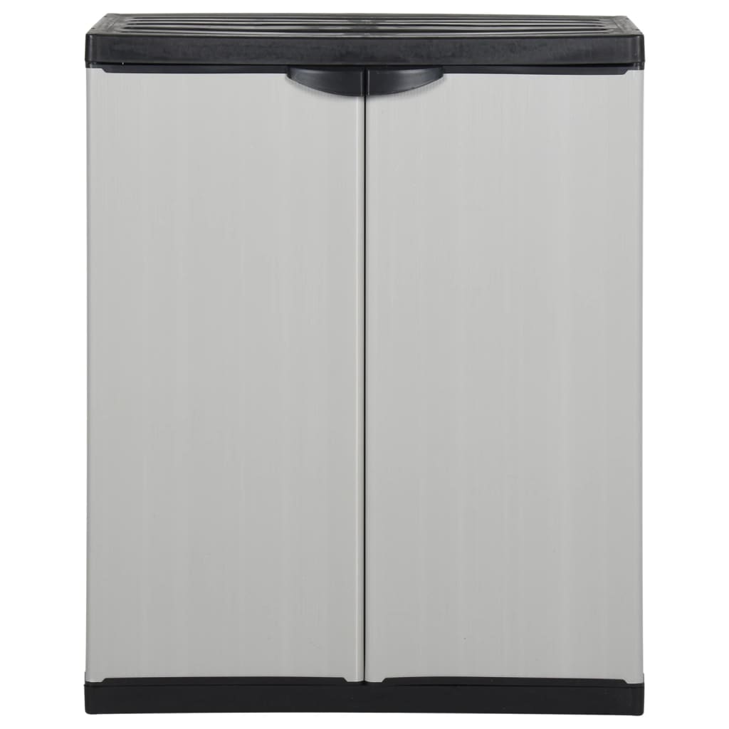 Garden Storage Cabinet with 1 Shelf Grey and Black 68x40x85 cm