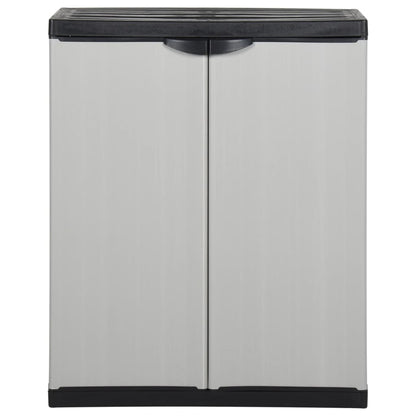 Garden Storage Cabinet with 1 Shelf Grey and Black 68x40x85 cm