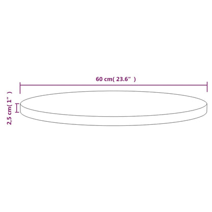 Round Solid Pine Table Top - Ø60x2.5cm Durable Wood Surface