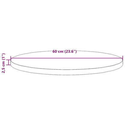 Round Solid Pine Table Top - Ø60x2.5cm Durable Wood Surface