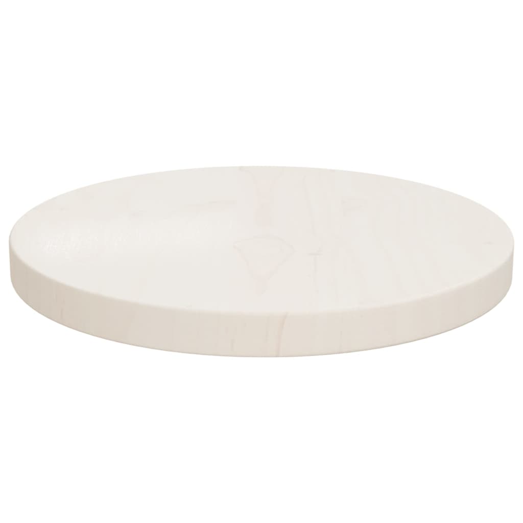 Solid Pine Table Top White Ø30x2.5 cm – Durable & Stylish