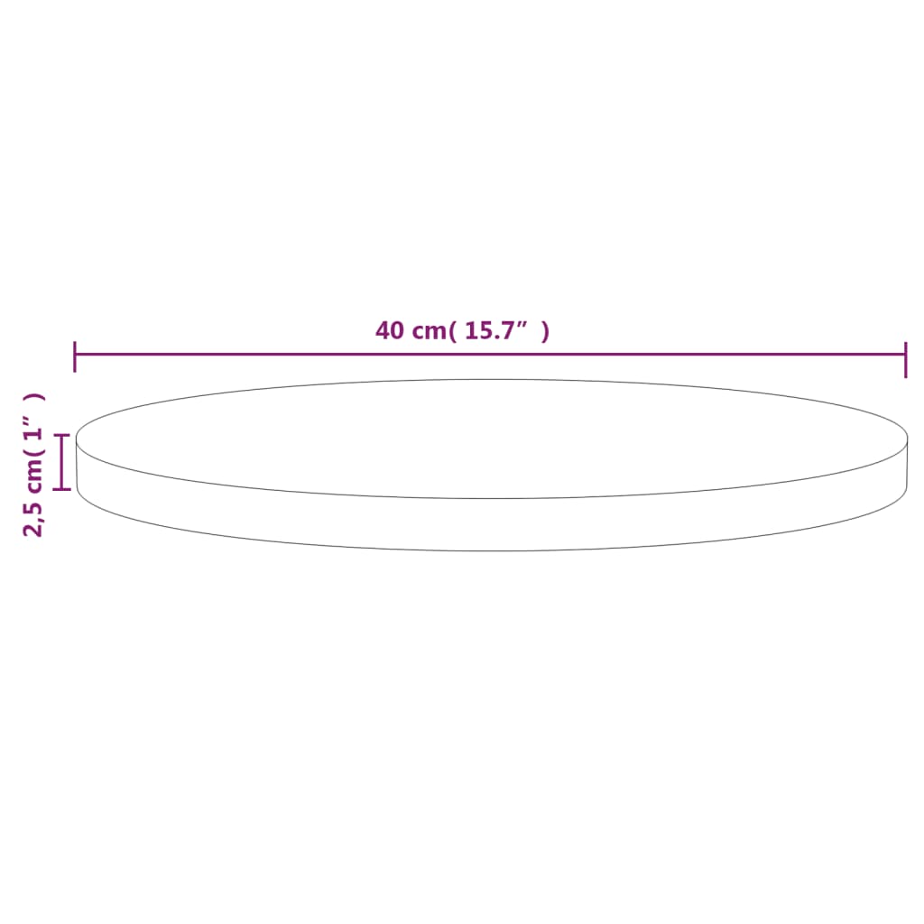 Solid Pine White Table Top Ø40x2.5 cm - Durable & Stylish