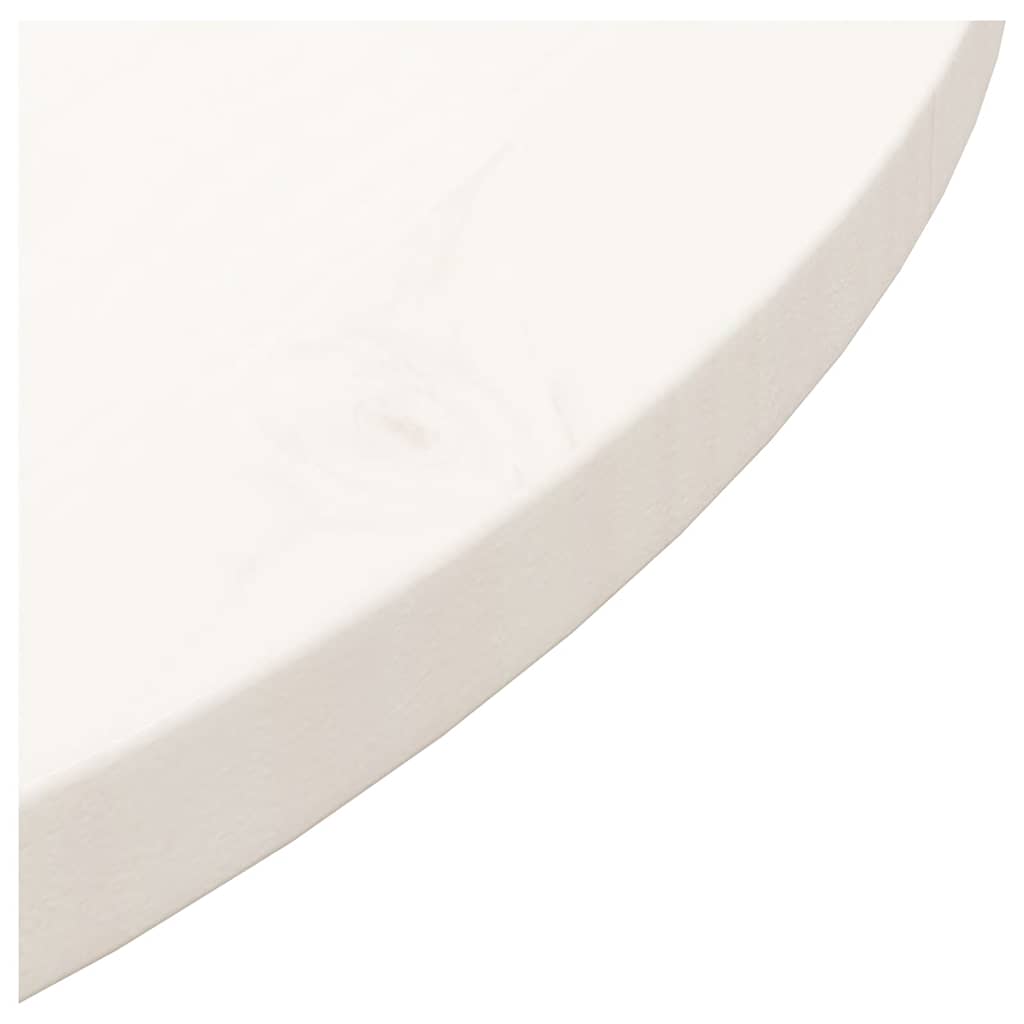 Solid Wood Pine Table Top White Ø70x2.5 cm Durable Finish