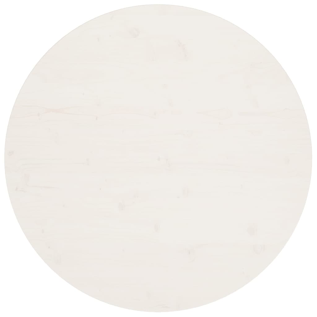 Round Solid Pine Table Top, White Ø90x2.5 cm