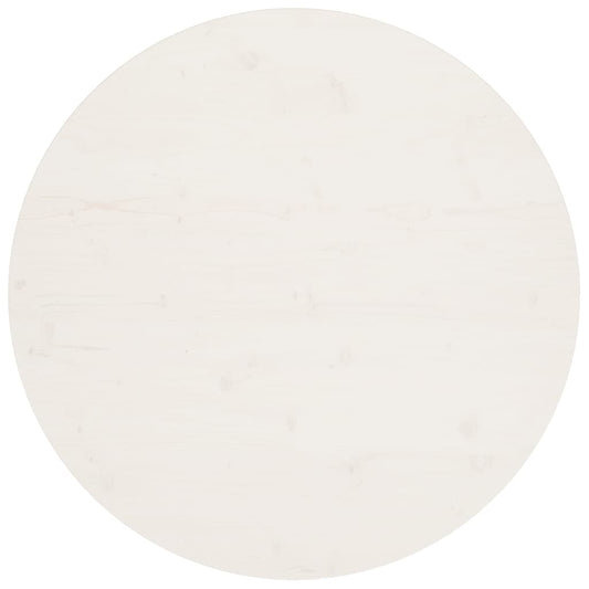 Round Solid Pine Table Top, White Ø90x2.5 cm