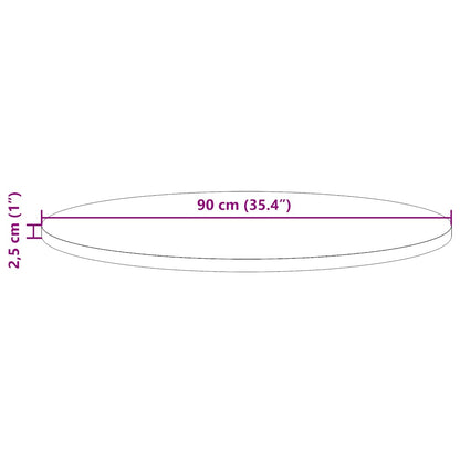 Round Solid Pine Table Top, White Ø90x2.5 cm