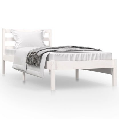 White Metal Small Single Bed Frame 75x190cm – No Mattress Included