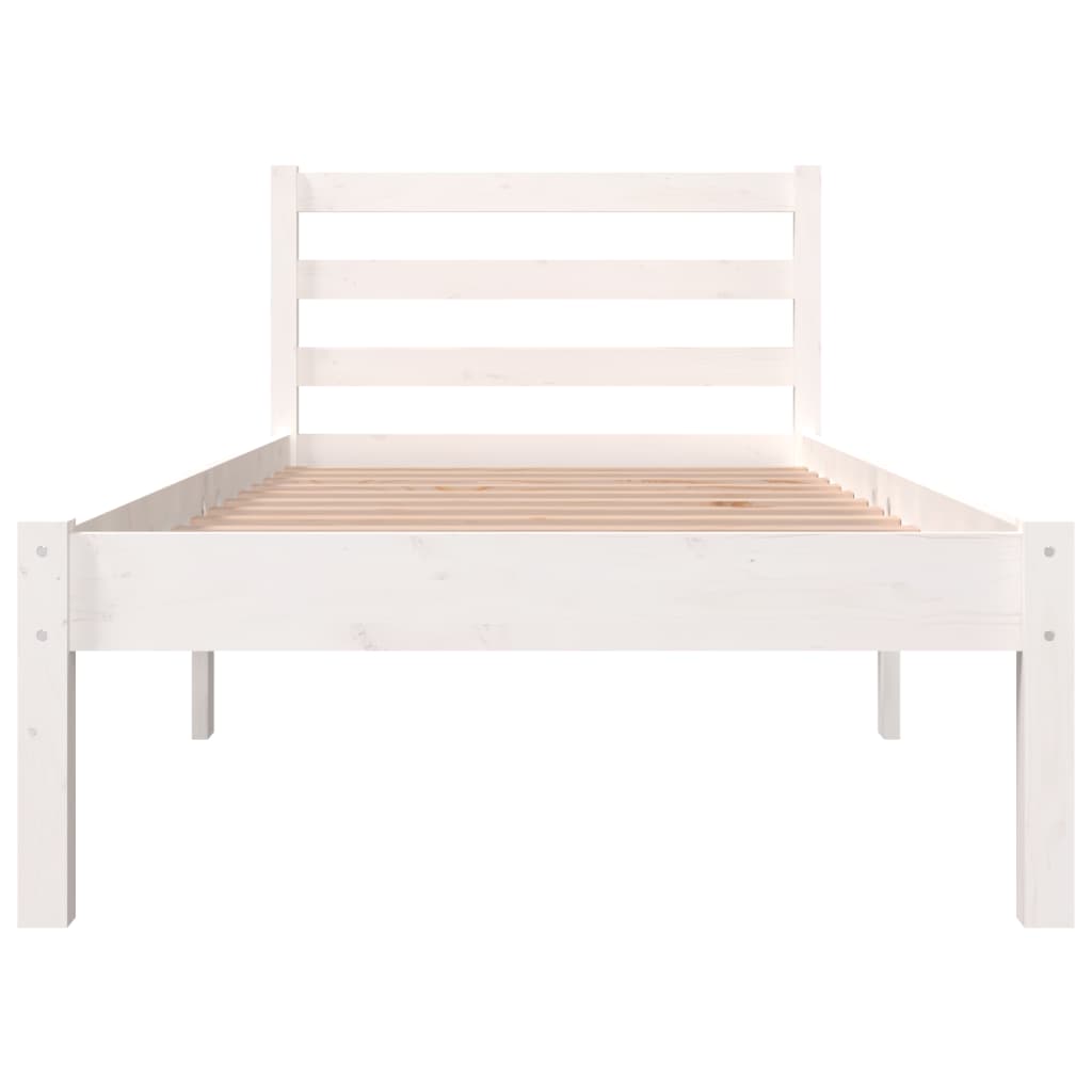 White Metal Small Single Bed Frame 75x190cm – No Mattress Included