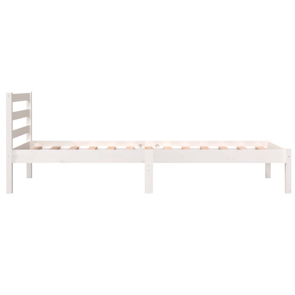 White Metal Small Single Bed Frame 75x190cm – No Mattress Included