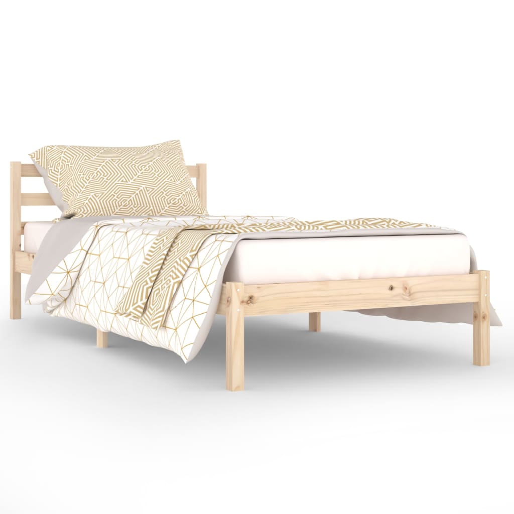 Solid Pine Wood Bed Frame 90x200cm - No Mattress Included