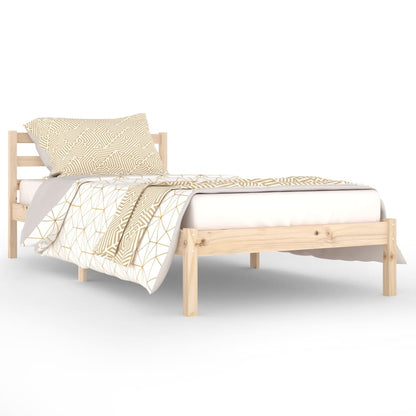 Solid Pine Wood Bed Frame 90x200cm - No Mattress Included