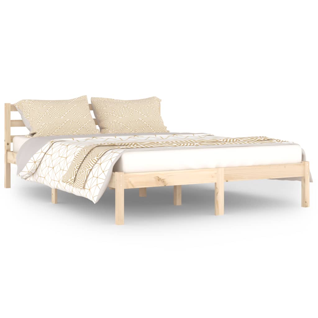 Solid Wood Pine Bed Frame 140x200cm - No Mattress Included