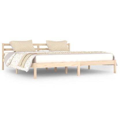Solid Wood Pine Bed Frame 200x200cm - Durable & Stylish Design