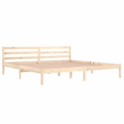 Solid Wood Pine Bed Frame 200x200cm - Durable & Stylish Design