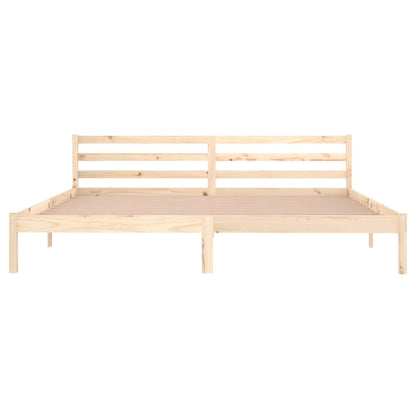 Solid Wood Pine Bed Frame 200x200cm - Durable & Stylish Design